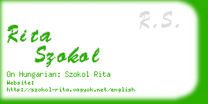 rita szokol business card